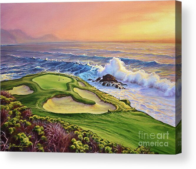 Golf Acrylic Print featuring the painting Lucky Number 7 by Joe Mandrick