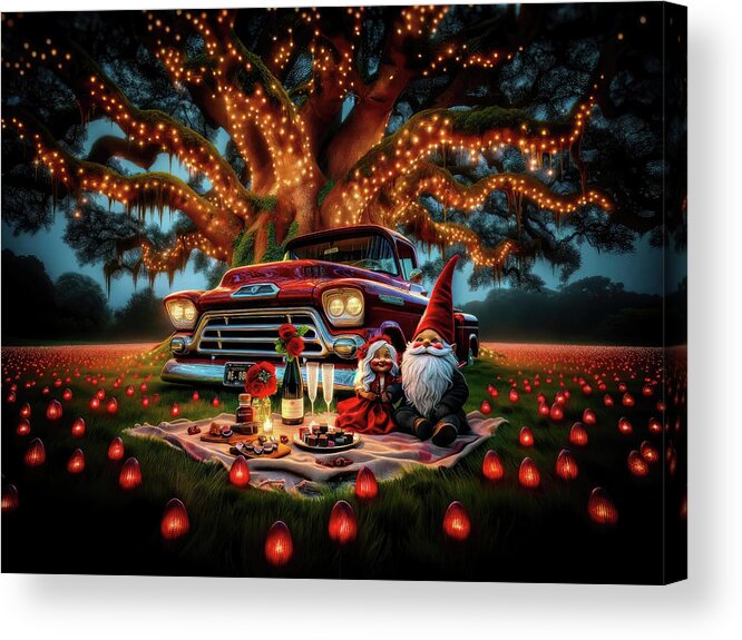 Magical Acrylic Print featuring the digital art Lulu and Gigglefoot's Romantic Valentine by Bill and Linda Tiepelman