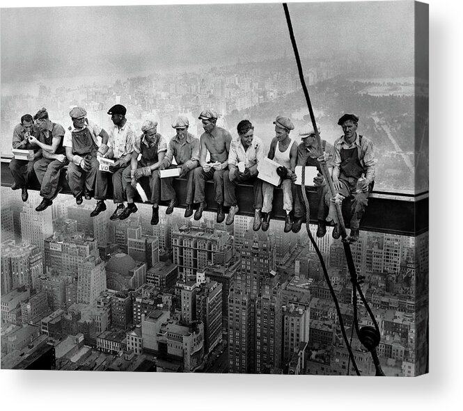 Lunch Atop A Skyscraper Acrylic Print featuring the painting Lunch Atop a Skyscraper, New York Construction, 1932 by Historical Photo