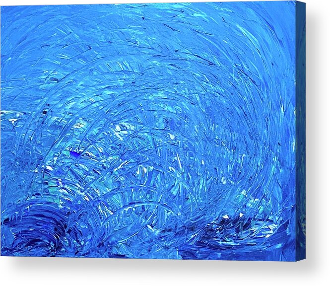 Water Acrylic Print featuring the painting Making Big Waves Flow Codes by Anjel B Hartwell
