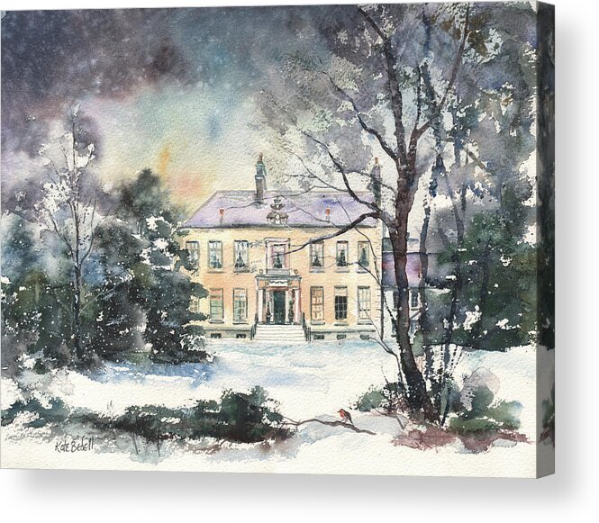 Marlay House Acrylic Print featuring the painting Marlay House in Winter by Kate Bedell