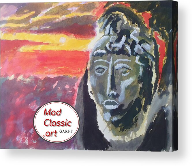 Maya Acrylic Print featuring the painting Maya Sunset ModClassic Art by Enrico Garff
