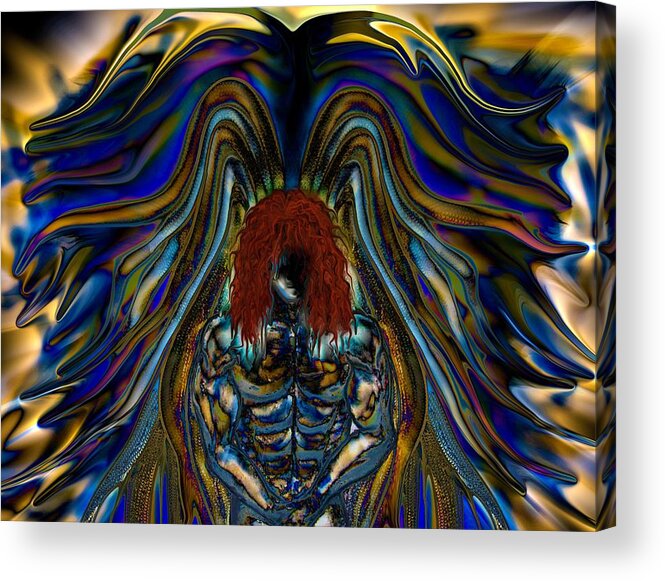 Archangel Acrylic Print featuring the mixed media Michael On A Mission by Joan Stratton