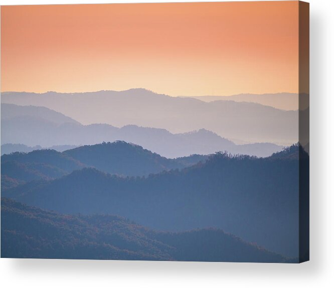 Landscape Acrylic Print featuring the photograph Misty Morning in the Carolina Blue Ridge by Rachel Morrison