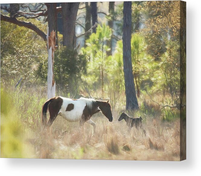 Mom Acrylic Print featuring the photograph Mommy Moment Painterly Version by Carrie Ann Grippo-Pike