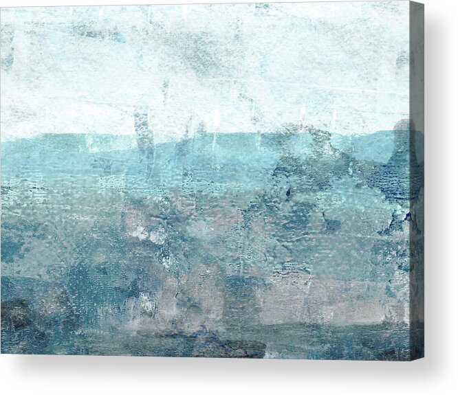 Abstract Acrylic Print featuring the painting Moody Seascape by Janine Aykens