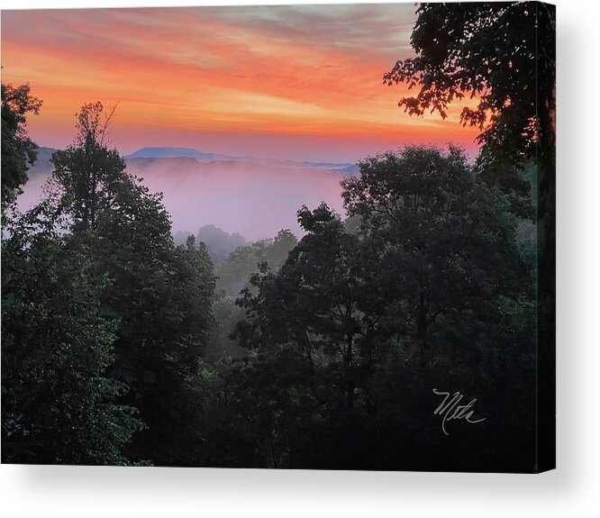 Blue Ridge Parkway Acrylic Print featuring the photograph Morning Fog by Meta Gatschenberger