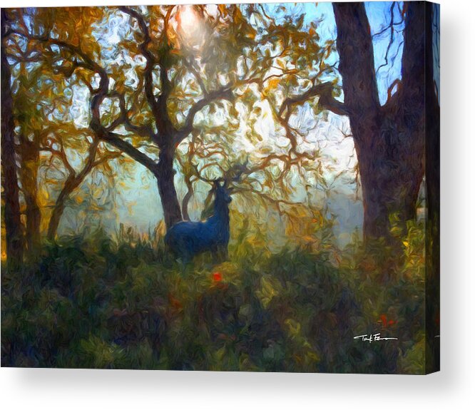 Landscape Acrylic Print featuring the painting Morning Glory, Santa Cruz Mountains, California by Trask Ferrero