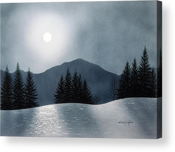 Wilderness Acrylic Print featuring the painting Mountain Moon by Frank Wilson