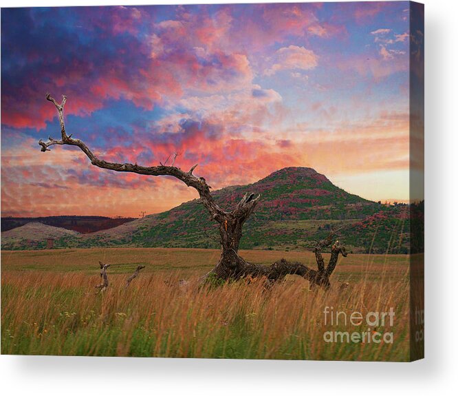 Travel Acrylic Print featuring the photograph Mountain Sunset by On da Raks