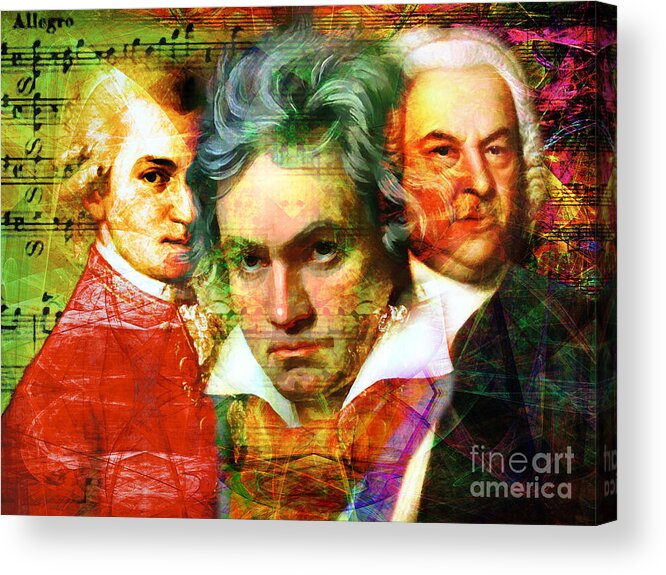 Wingsdomain Acrylic Print featuring the photograph Mozart Beethoven Bach 20140128 by Wingsdomain Art and Photography