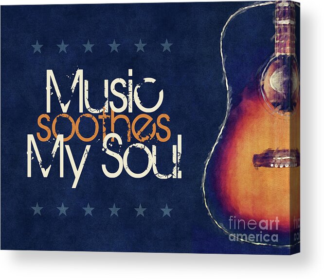 Star Acrylic Print featuring the digital art Music Soothes My Soul by Phil Perkins