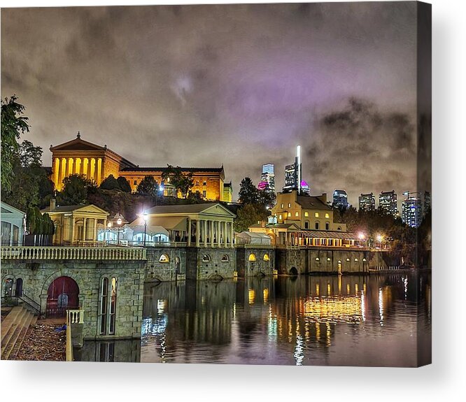 City Acrylic Print featuring the photograph Night Philly by Dark Whimsy