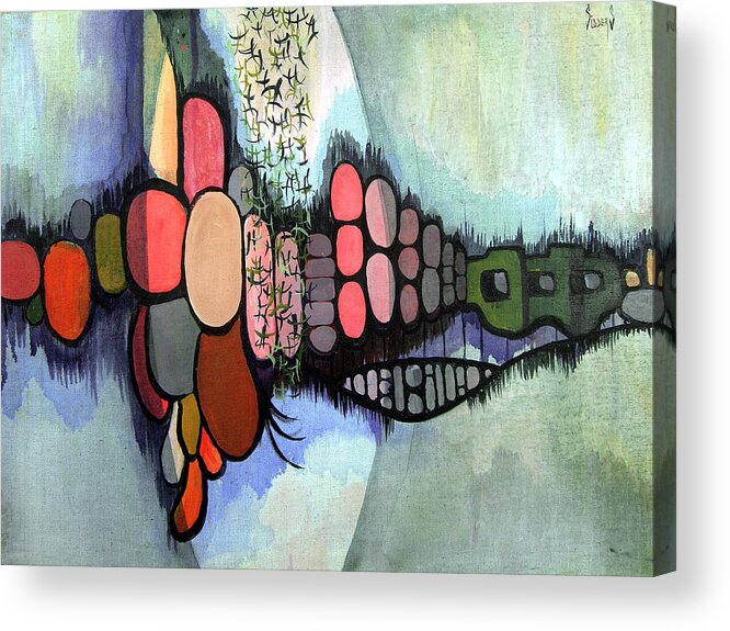 Ovals Acrylic Print featuring the painting Nonobjective - 720218 by Sam Sidders