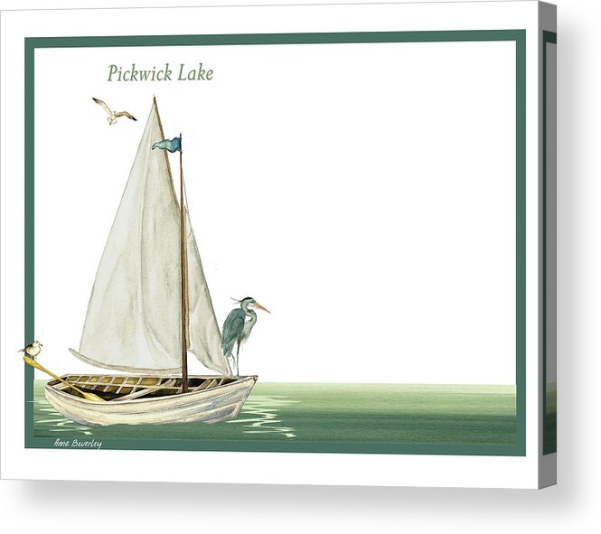 Pickwick Lake Acrylic Print featuring the painting Note cards for Pickwick by Anne Beverley-Stamps
