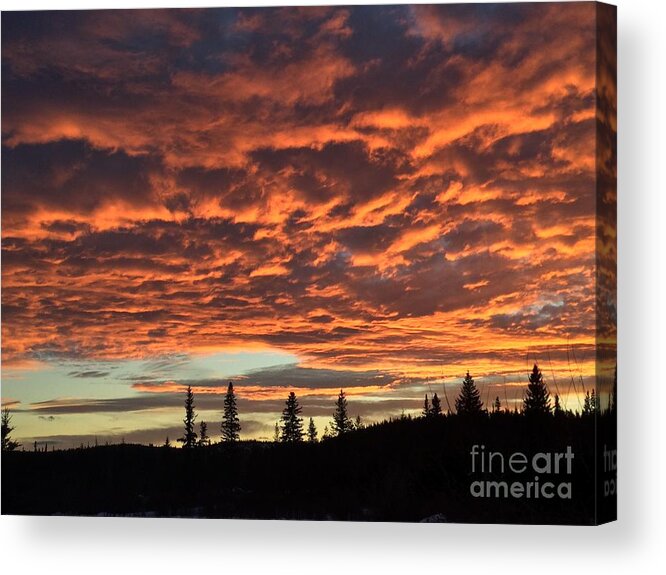 Chilcotin Plateau Acrylic Print featuring the photograph November Sunset by Nicola Finch