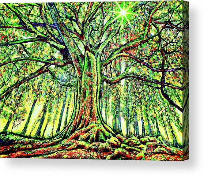 Landscape Acrylic Print featuring the painting Oak#2 by Viktor Lazarev