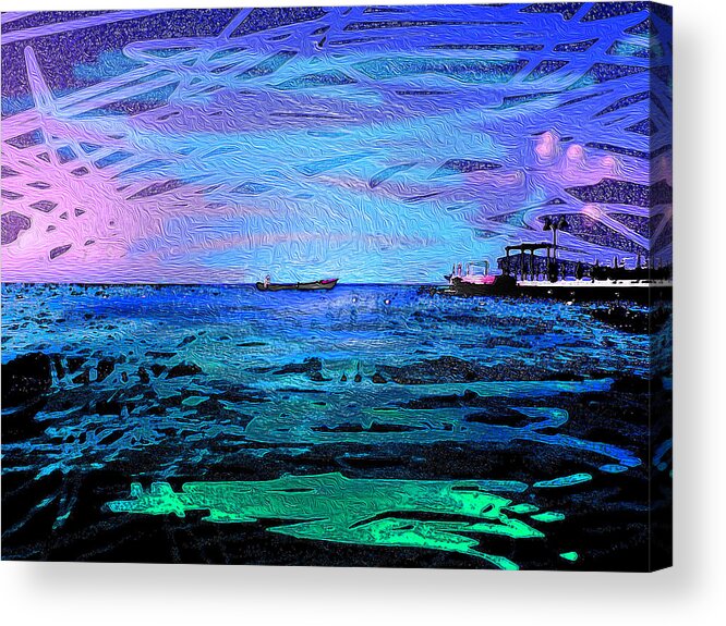 Ocean Stars 1 Acrylic Print featuring the digital art Ocean Stars 1 by Aldane Wynter