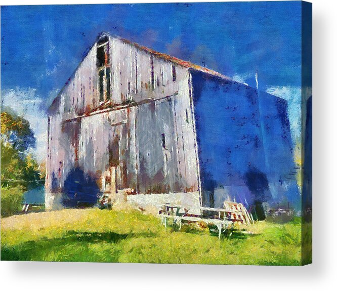 Barn Acrylic Print featuring the mixed media Old Barn by Christopher Reed