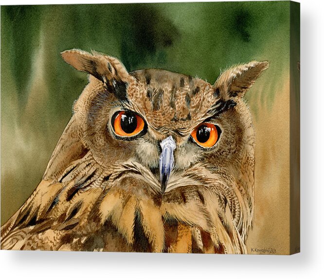 Owl Acrylic Print featuring the painting Old Wise Owl by Espero Art