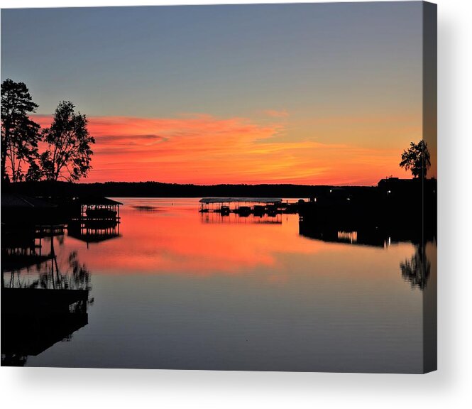 Morning Acrylic Print featuring the photograph Orange Lava Lake Cove Morning by Ed Williams