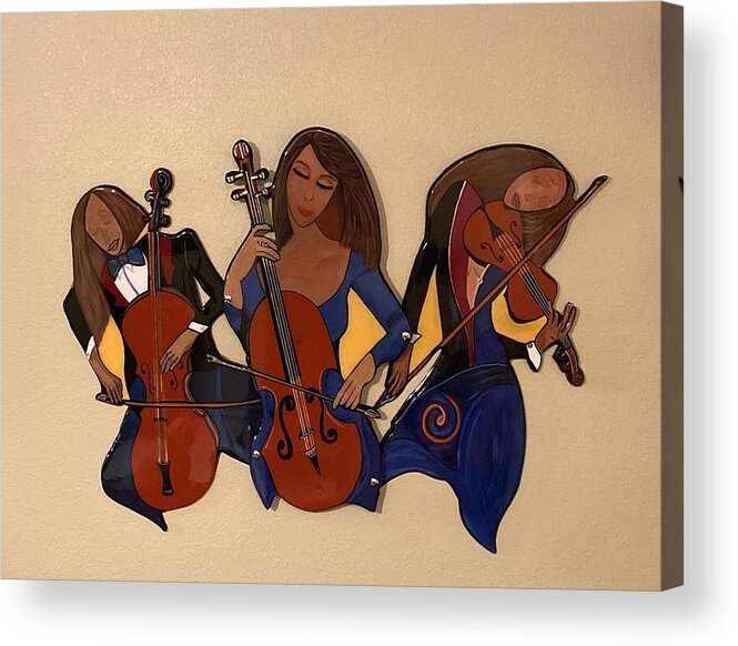 Music Acrylic Print featuring the mixed media Orchestral Trio by Bill Manson