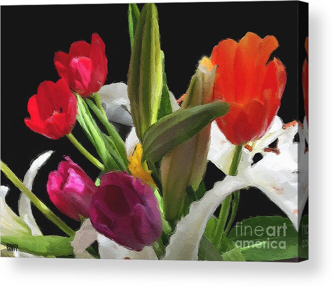 Tulips Acrylic Print featuring the photograph Out of the Darkness...Light by Brian Watt