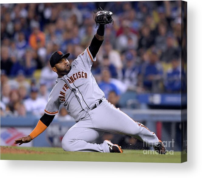 People Acrylic Print featuring the photograph Pablo Sandoval and Yasiel Puig by Harry How