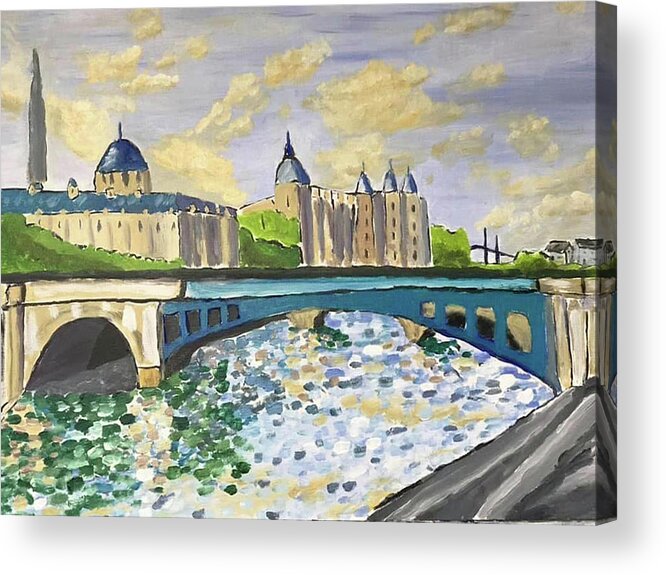  Acrylic Print featuring the painting Paris Twilight by John Macarthur