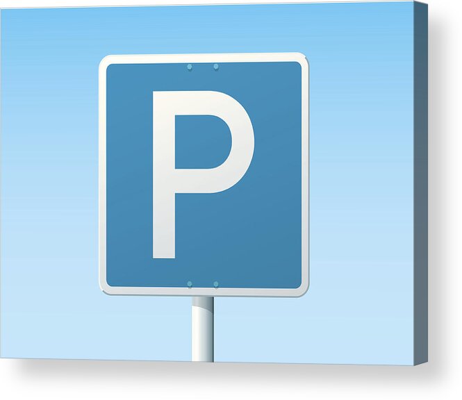 Pole Acrylic Print featuring the drawing Parking Place German Road Sign by FrankRamspott