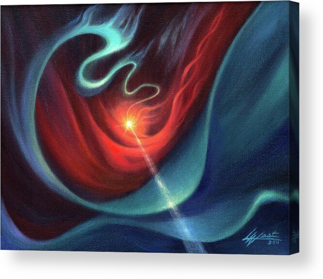 Passion Spark Acrylic Print featuring the painting Passion Spark by Lucy West