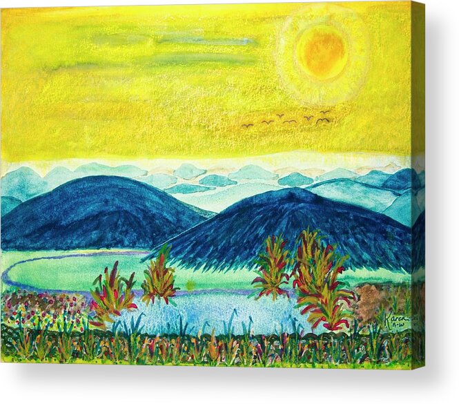 Peace Acrylic Print featuring the painting Peace At Day's End by Karen Nice-Webb