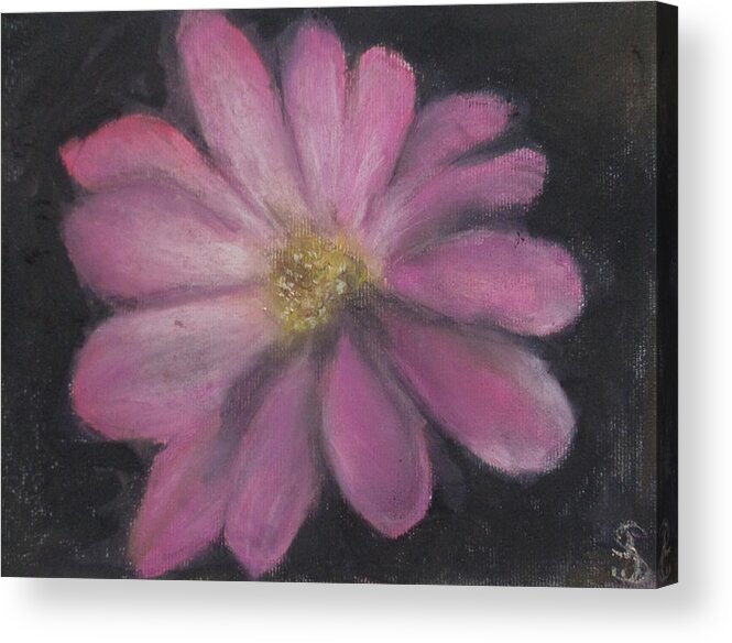 Flower Acrylic Print featuring the painting Pink Flower by Jen Shearer