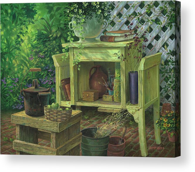 Michael Humphries Acrylic Print featuring the painting Poetic Gardens by Michael Humphries