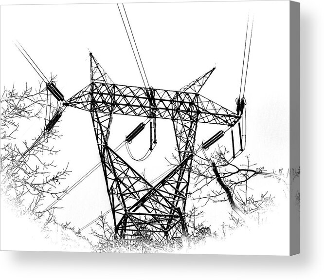 Power Lines Acrylic Print featuring the photograph Power Lines by Louis Dallara