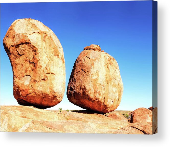 Australia Rocks Acrylic Print featuring the photograph Precarious - Karlu Karlu - Devils Marbles, Northern Territory by Lexa Harpell