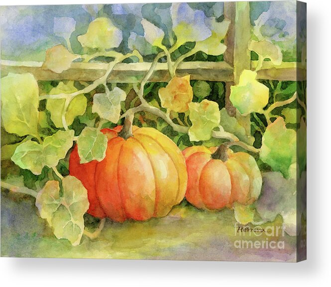 Autumn Pumpkins Acrylic Print featuring the painting Pumpkin Patch 2 by Hailey E Herrera