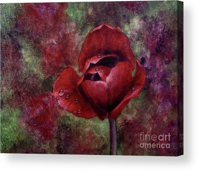 ​bloom Acrylic Print featuring the ceramic art Rain Kissed Tulip by Zan Savage