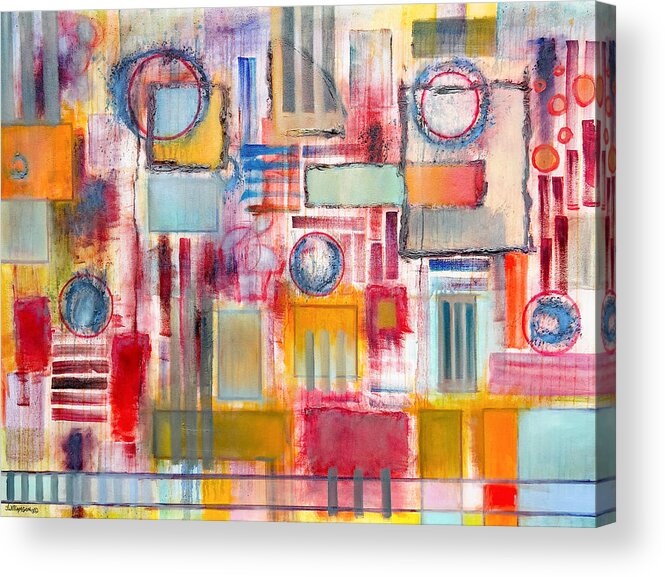 Abstract Acrylic Print featuring the painting Rainy Panes by Jason Williamson