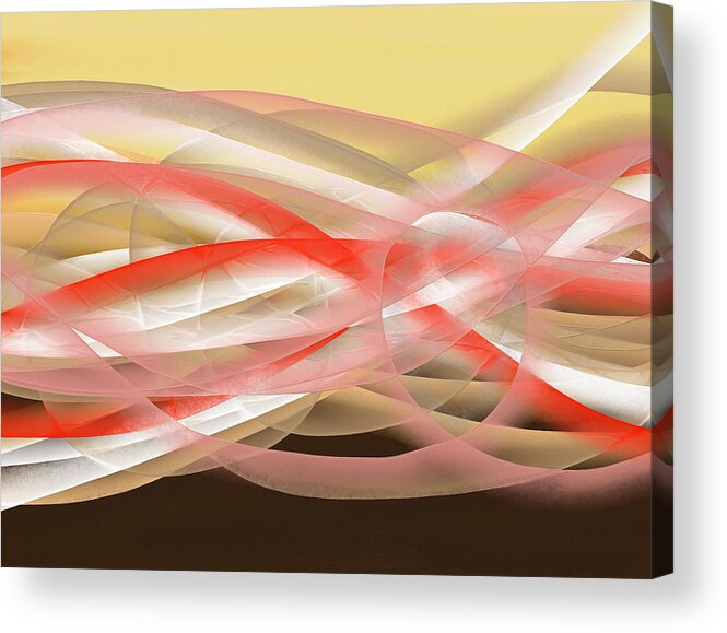 Abstract Acrylic Print featuring the painting Red Beige Brown And White Modern Abstract Painting by Wall Art Prints