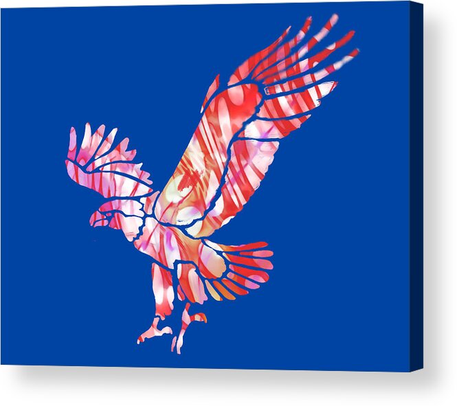  Acrylic Print featuring the mixed media Red Eagle Silhouette by Eileen Backman