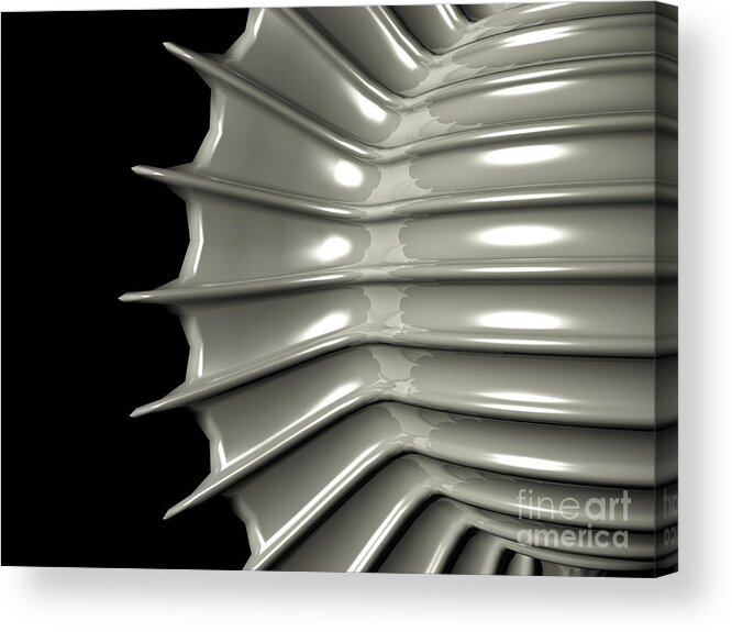 Ribs Acrylic Print featuring the digital art Reflections of Abstract Object by Phil Perkins