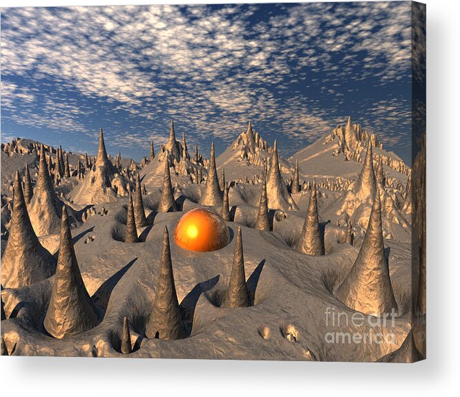 Sci Fi Acrylic Print featuring the digital art Reflections of Another World by Phil Perkins