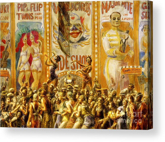 Wingsdomain Acrylic Print featuring the painting Remastered Art Pip and Flip by Reginald Marsh 20211020 by Reginald Marsh
