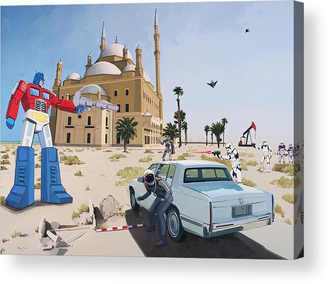 Astronaut Acrylic Print featuring the painting Rock the Casbah by Scott Listfield