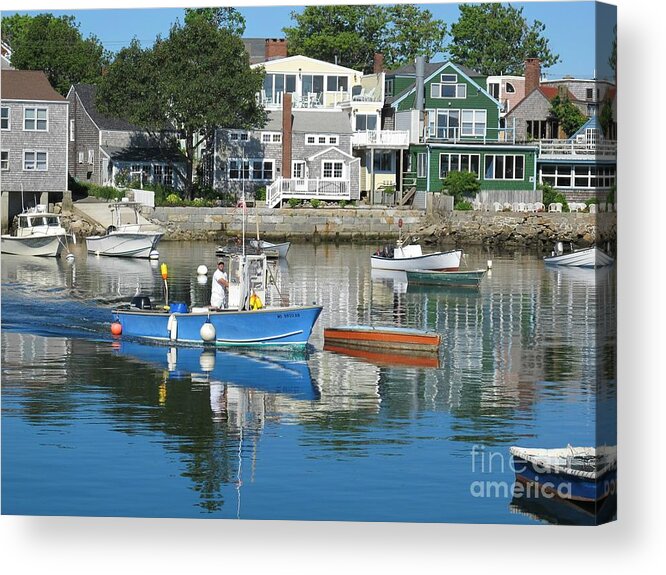 Rockport Massachusetts Harbor On A Clear Day Acrylic Print featuring the photograph Rockport Harbor by B Rossitto