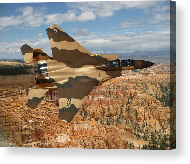 Eagle Acrylic Print featuring the digital art RSAF F-15 Eagle by Custom Aviation Art