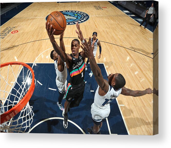 Nba Pro Basketball Acrylic Print featuring the photograph San Antonio Spurs v Minnesota Timberwolves by Jordan Johnson