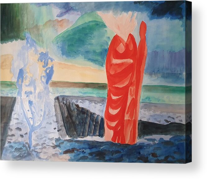 Classical Greek Sculpture Acrylic Print featuring the painting Separation of the Waters by Enrico Garff