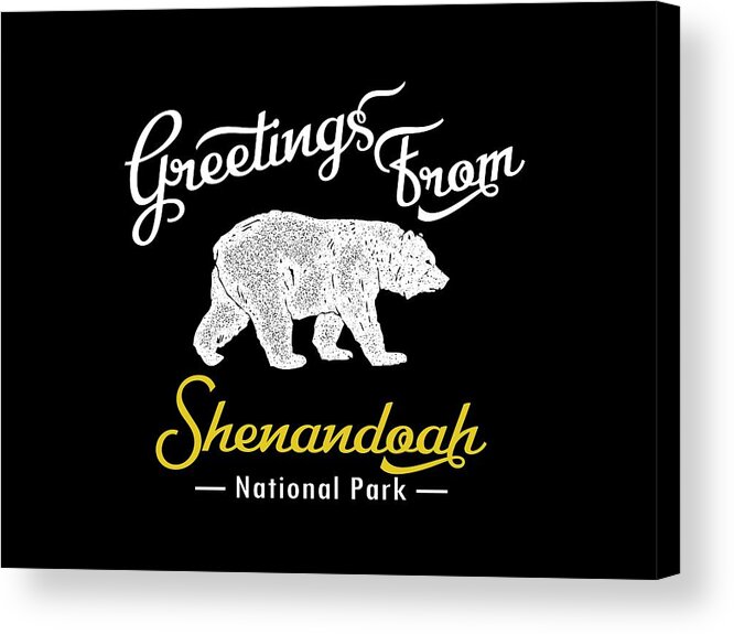 Shenandoah Acrylic Print featuring the digital art Shenandoah National Park Chalk Bear by Flo Karp